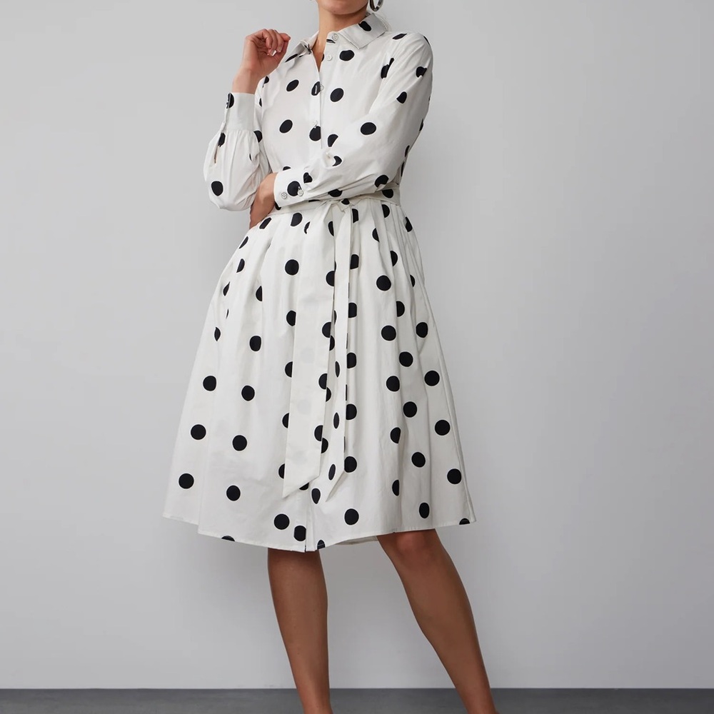 New York & Company Black and White Polka Dot Dress